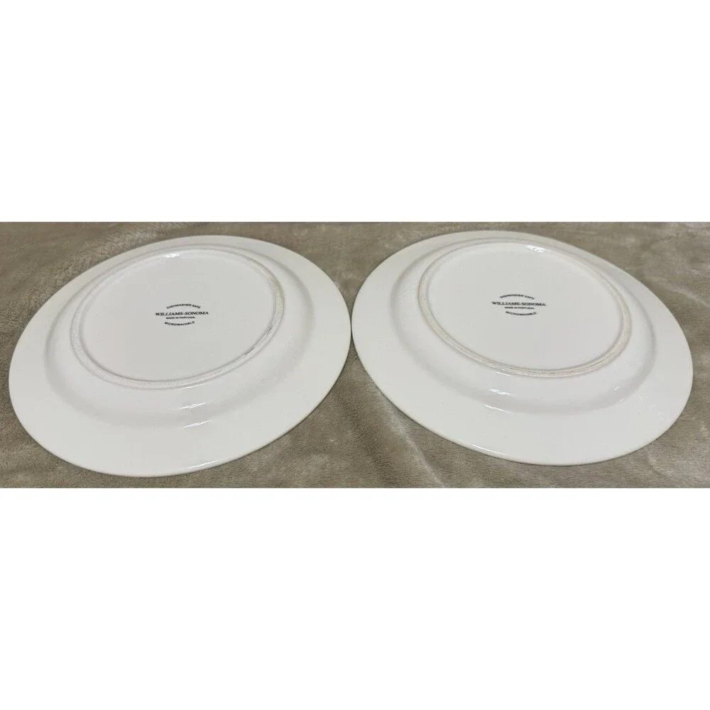 Set Of Williams Sonoma Christmas Plates Candy Wine Glass Holly Berries 8 3/4”